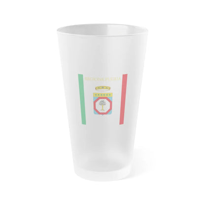 Flag of Apulia Italy - Frosted Pint Glass 16oz-16oz-Frosted-Go Mug Yourself