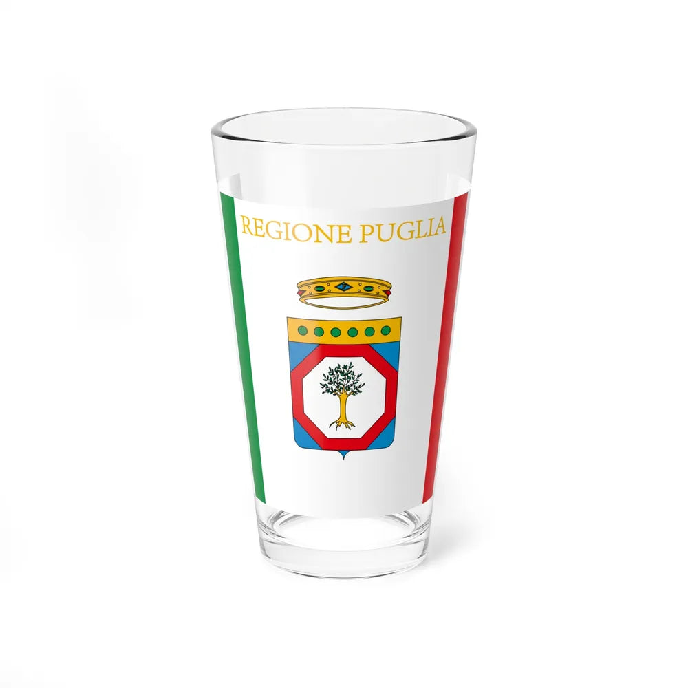 Flag of Apulia Italy - Pint Glass 16oz-16oz-Go Mug Yourself