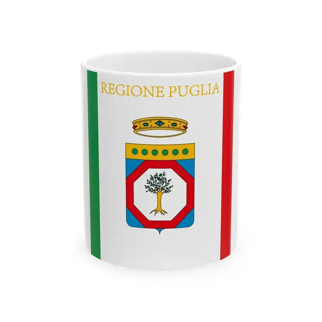 Flag of Apulia Italy - White Coffee Mug 11oz - Go Mug Yourself