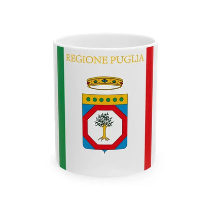 Flag of Apulia Italy - White Coffee Mug 11oz - Go Mug Yourself