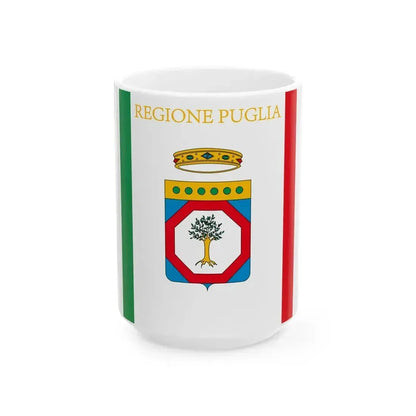 Flag of Apulia (Italy) White Coffee Mug 15oz - Go Mug Yourself