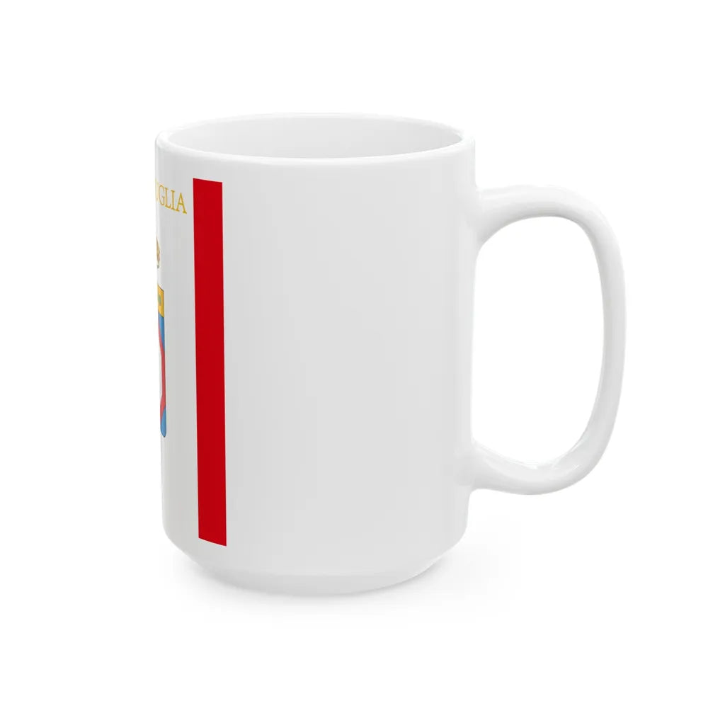 Flag of Apulia Italy - White Coffee Mug-Go Mug Yourself