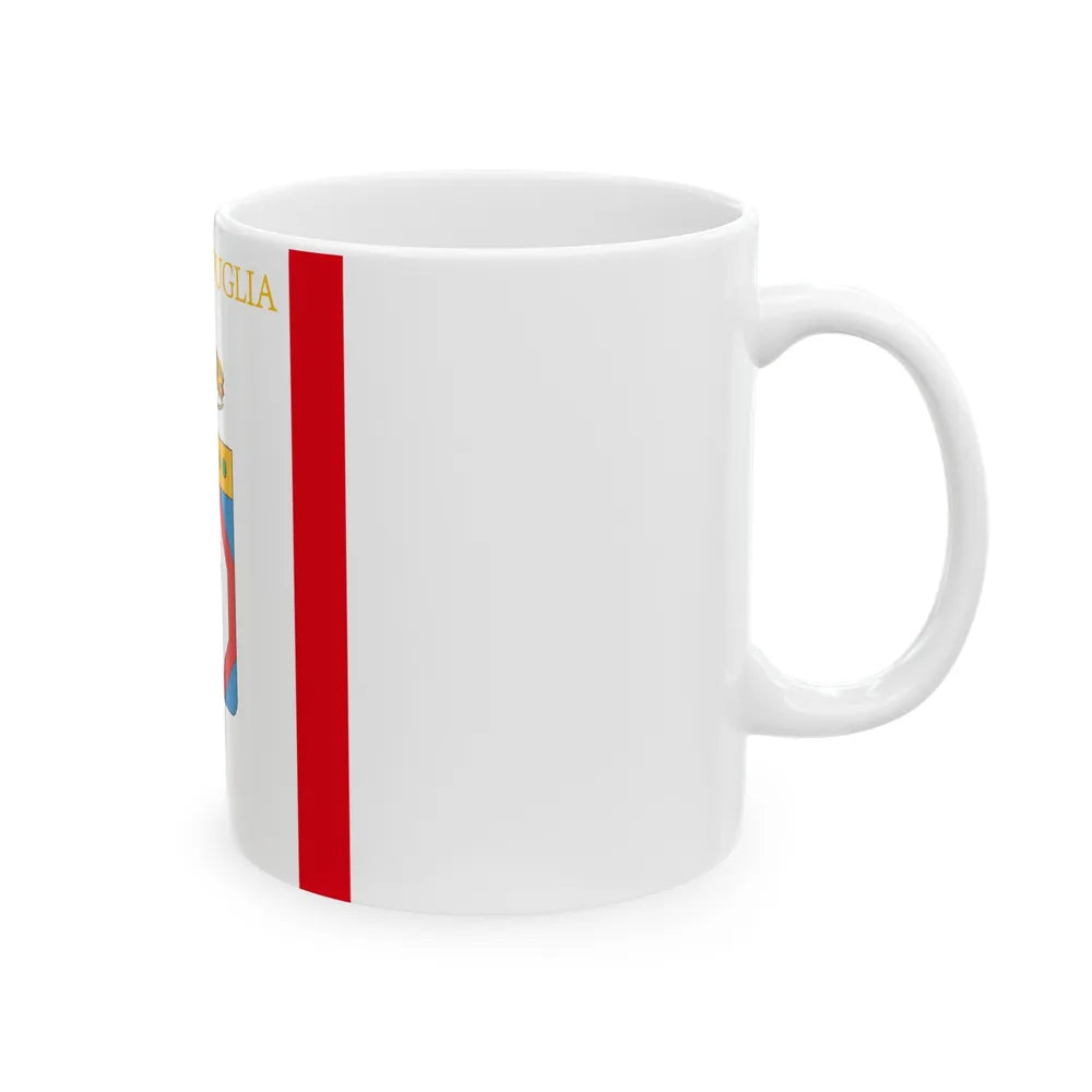 Flag of Apulia Italy - White Coffee Mug-Go Mug Yourself