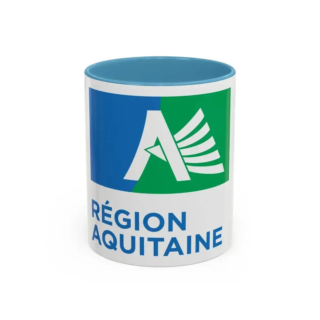 Flag of Aquitaine France 2 - Accent Coffee Mug 11oz Light Blue - Go Mug Yourself
