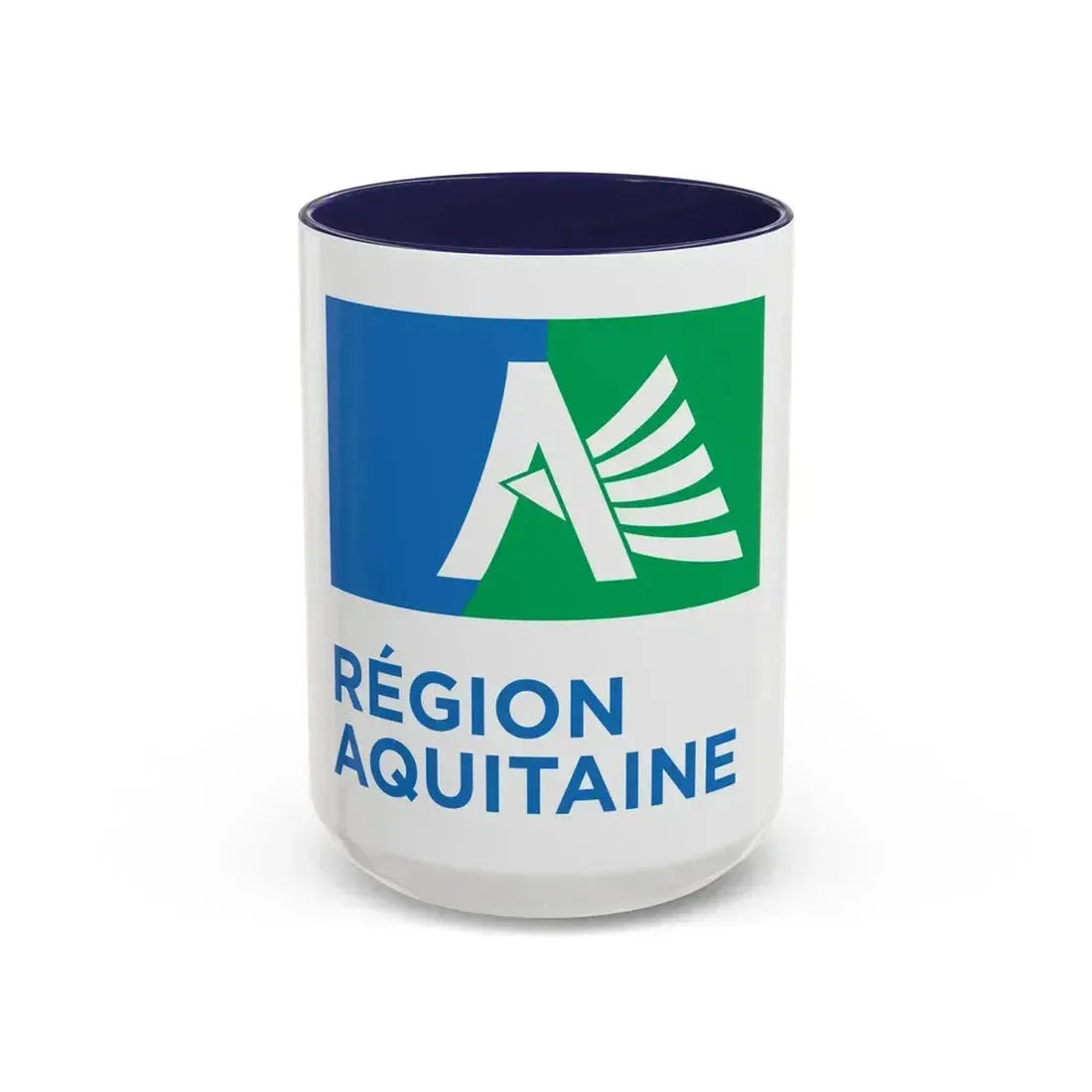 Flag of Aquitaine France 2 - Accent Coffee Mug 15oz Navy - Go Mug Yourself