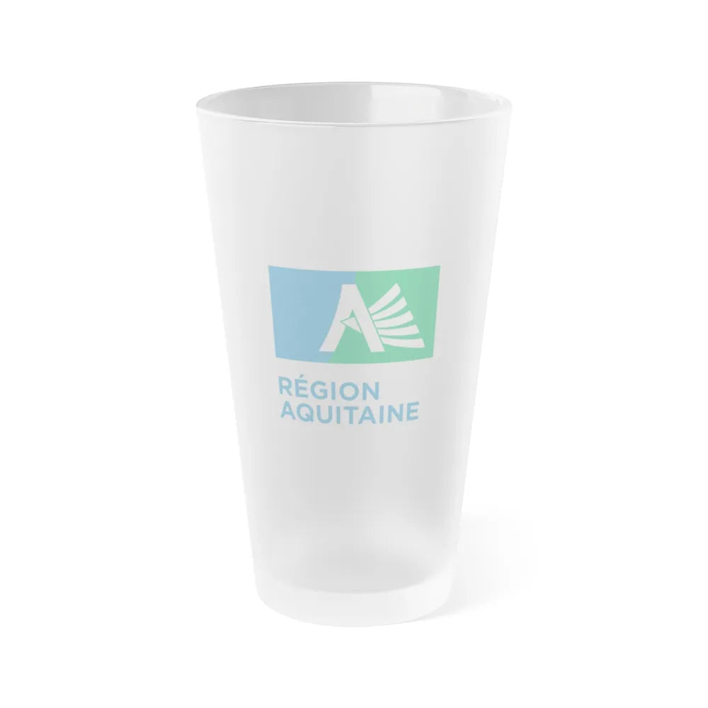 Flag of Aquitaine France 2 - Frosted Pint Glass 16oz-16oz-Frosted-Go Mug Yourself