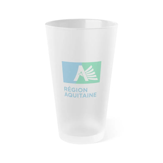 Flag of Aquitaine France 2 - Frosted Pint Glass 16oz-16oz-Frosted-Go Mug Yourself