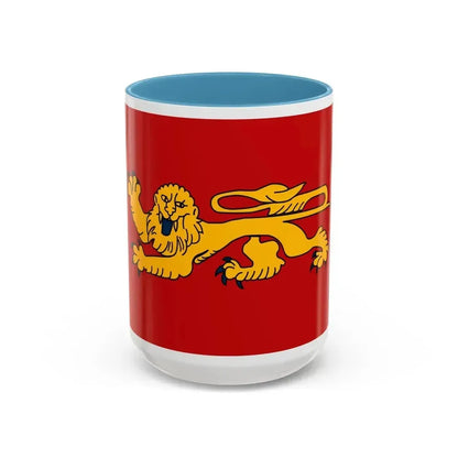 Flag of Aquitaine France - Accent Coffee Mug 15oz Light Blue - Go Mug Yourself