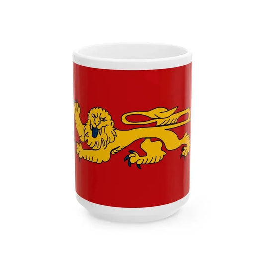 Flag of Aquitaine France - White Coffee Mug 15oz - Go Mug Yourself