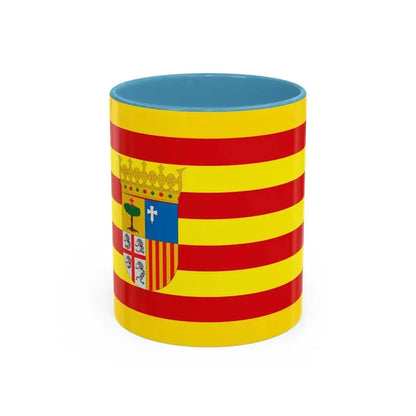 Flag of Aragon Spain - Accent Coffee Mug 11oz Light Blue - Go Mug Yourself