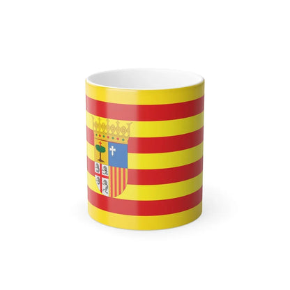 Flag of Aragon Spain - Color Changing Coffee Mug-11oz-Go Mug Yourself