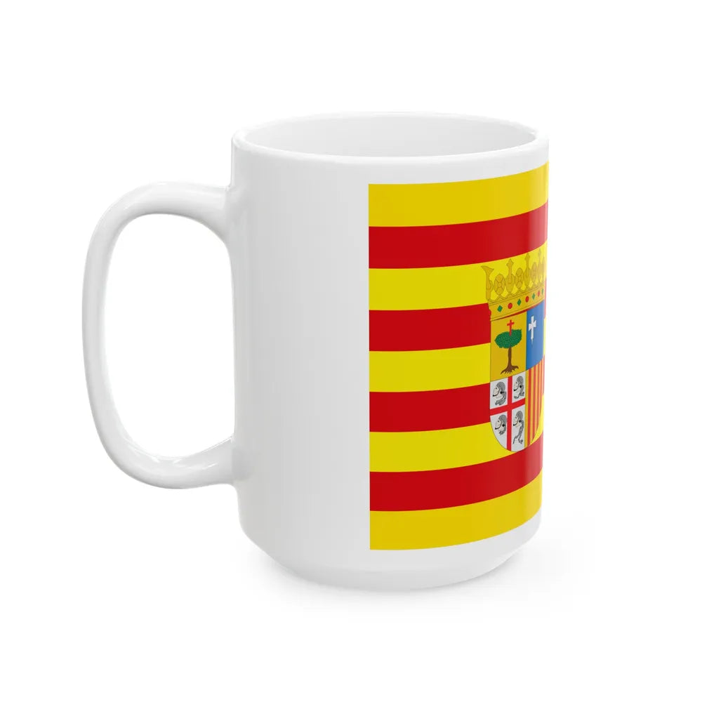 Flag of Aragon Spain - White Coffee Mug-Go Mug Yourself