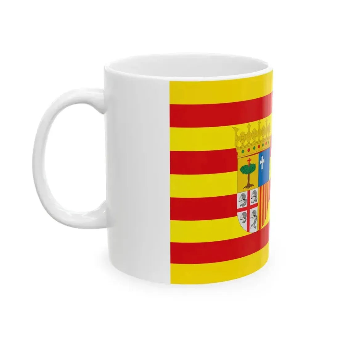 Flag of Aragon Spain - White Coffee Mug - Go Mug Yourself