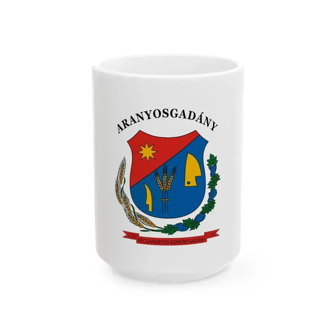 Flag of Aranyosgadany (Hungary) White Coffee Mug 15oz - Go Mug Yourself