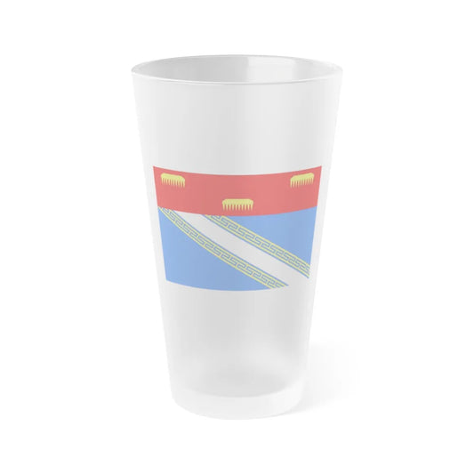 Flag of Ardennes France 2 - Frosted Pint Glass 16oz-16oz-Frosted-Go Mug Yourself