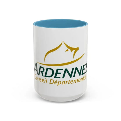 Flag of Ardennes France - Accent Coffee Mug 15oz Light Blue - Go Mug Yourself