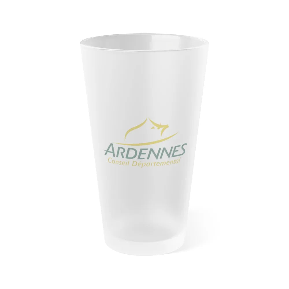 Flag of Ardennes France - Frosted Pint Glass 16oz-16oz-Frosted-Go Mug Yourself