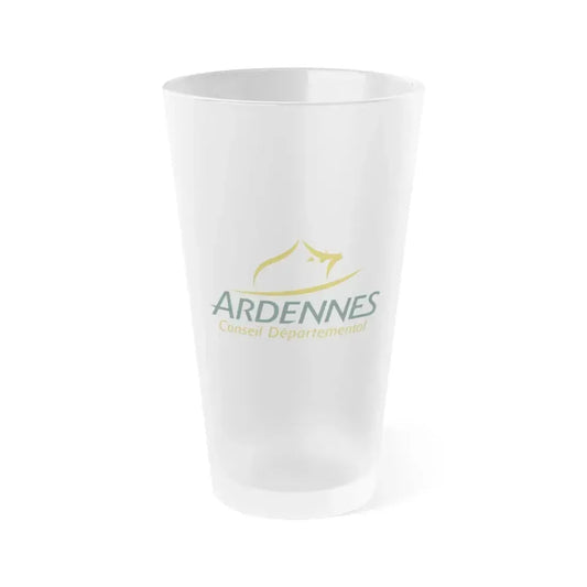 Flag of Ardennes France - Frosted Pint Glass 16oz 16oz Frosted - Go Mug Yourself