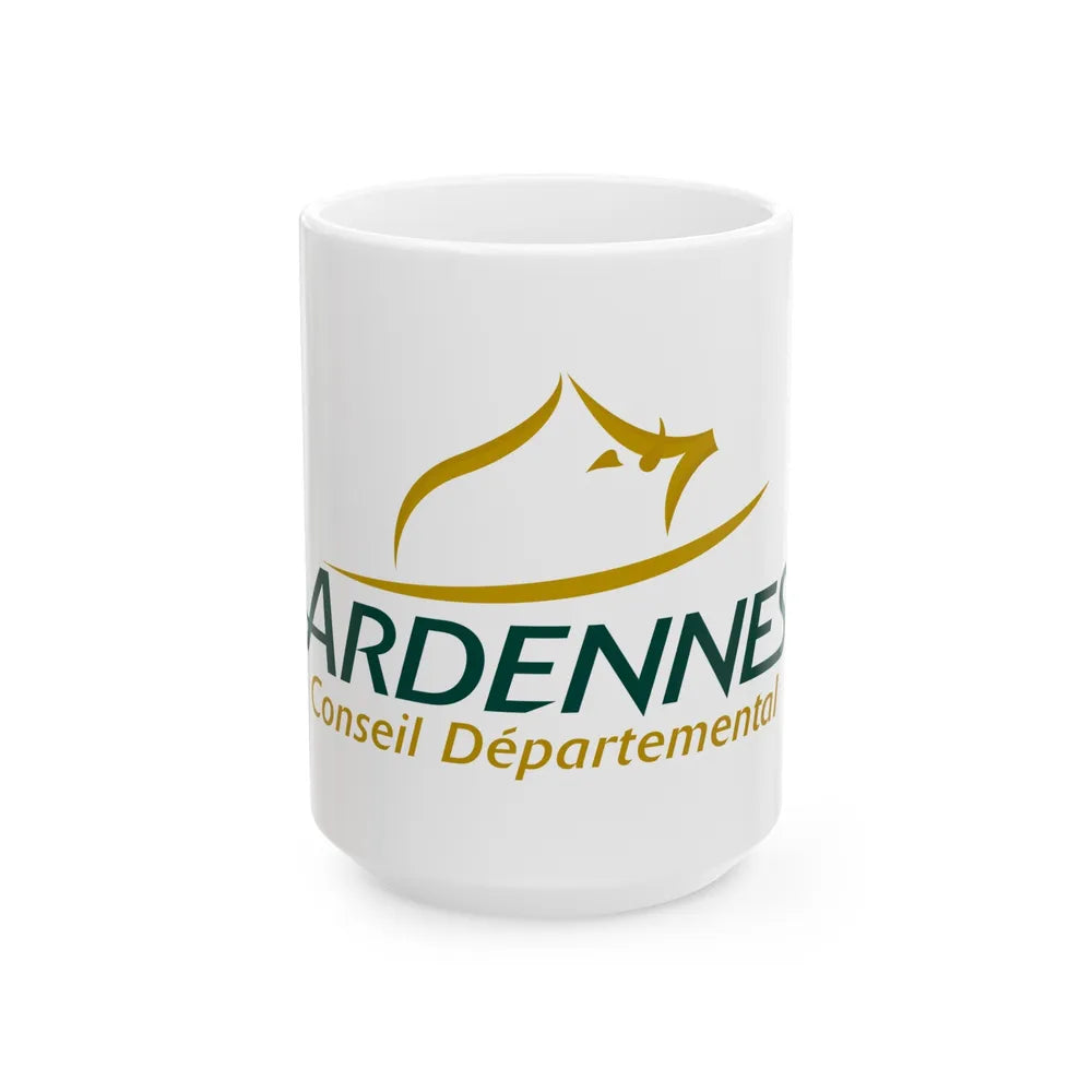 Flag of Ardennes France - White Coffee Mug-15oz-Go Mug Yourself