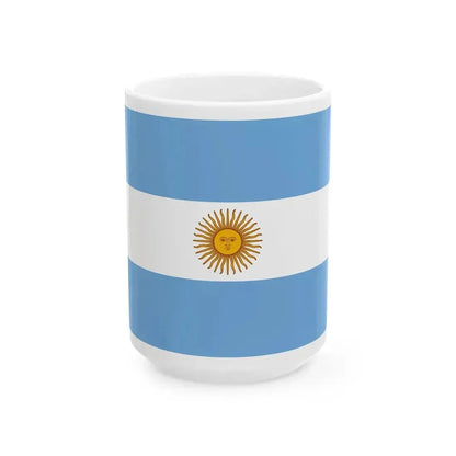 Flag of Argentina 3-2 (Argentina) White Coffee Mug 15oz - Go Mug Yourself