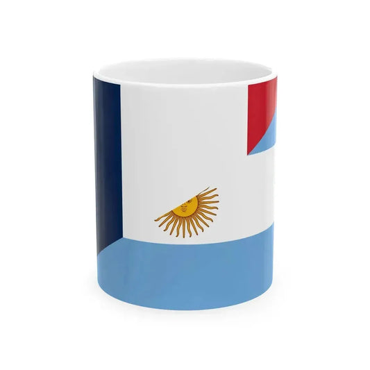Flag of Argentina and France (France) White Coffee Mug 11oz - Go Mug Yourself