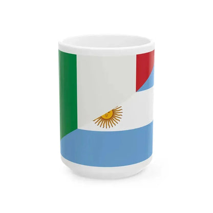 Flag of Argentina and Italy (Italy) White Coffee Mug 15oz - Go Mug Yourself