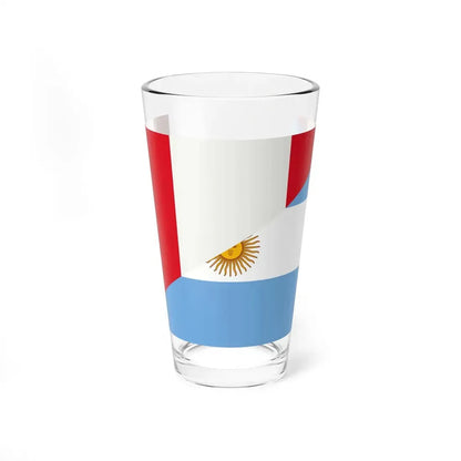 Flag of Argentina and Peru (Peru) Pint Glass 16oz 16oz - Go Mug Yourself
