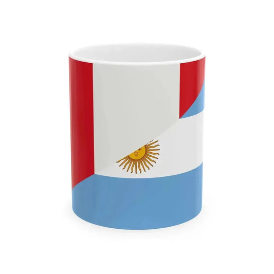Flag of Argentina and Peru (Peru) White Coffee Mug 11oz - Go Mug Yourself