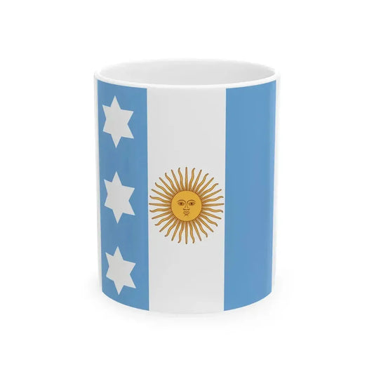 Flag of Argentine Admiral 1894-1904 (Argentina) White Coffee Mug 11oz - Go Mug Yourself
