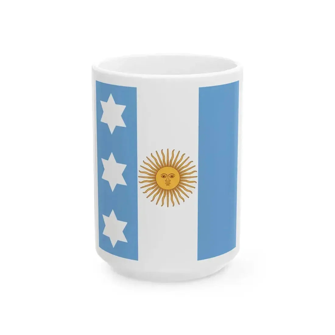 Flag of Argentine Admiral 1894-1904 (Argentina) White Coffee Mug 15oz - Go Mug Yourself