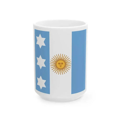 Flag of Argentine Admiral 1894-1904 (Argentina) White Coffee Mug 15oz - Go Mug Yourself