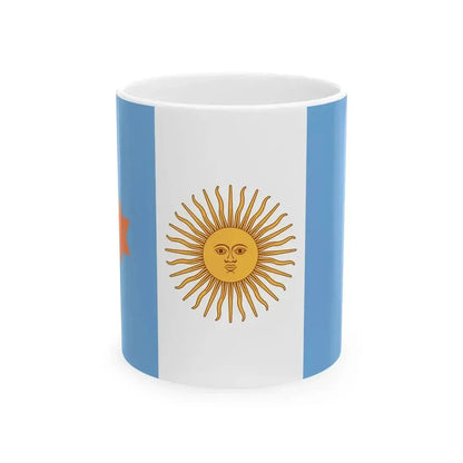 Flag of Argentine General de Brigada 1894-1904 (Argentina) White Coffee Mug 11oz - Go Mug Yourself