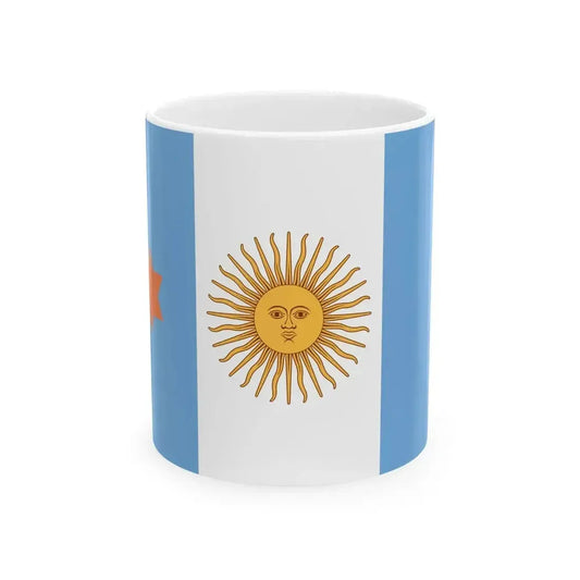 Flag of Argentine General de Brigada 1894-1904 (Argentina) White Coffee Mug 11oz - Go Mug Yourself