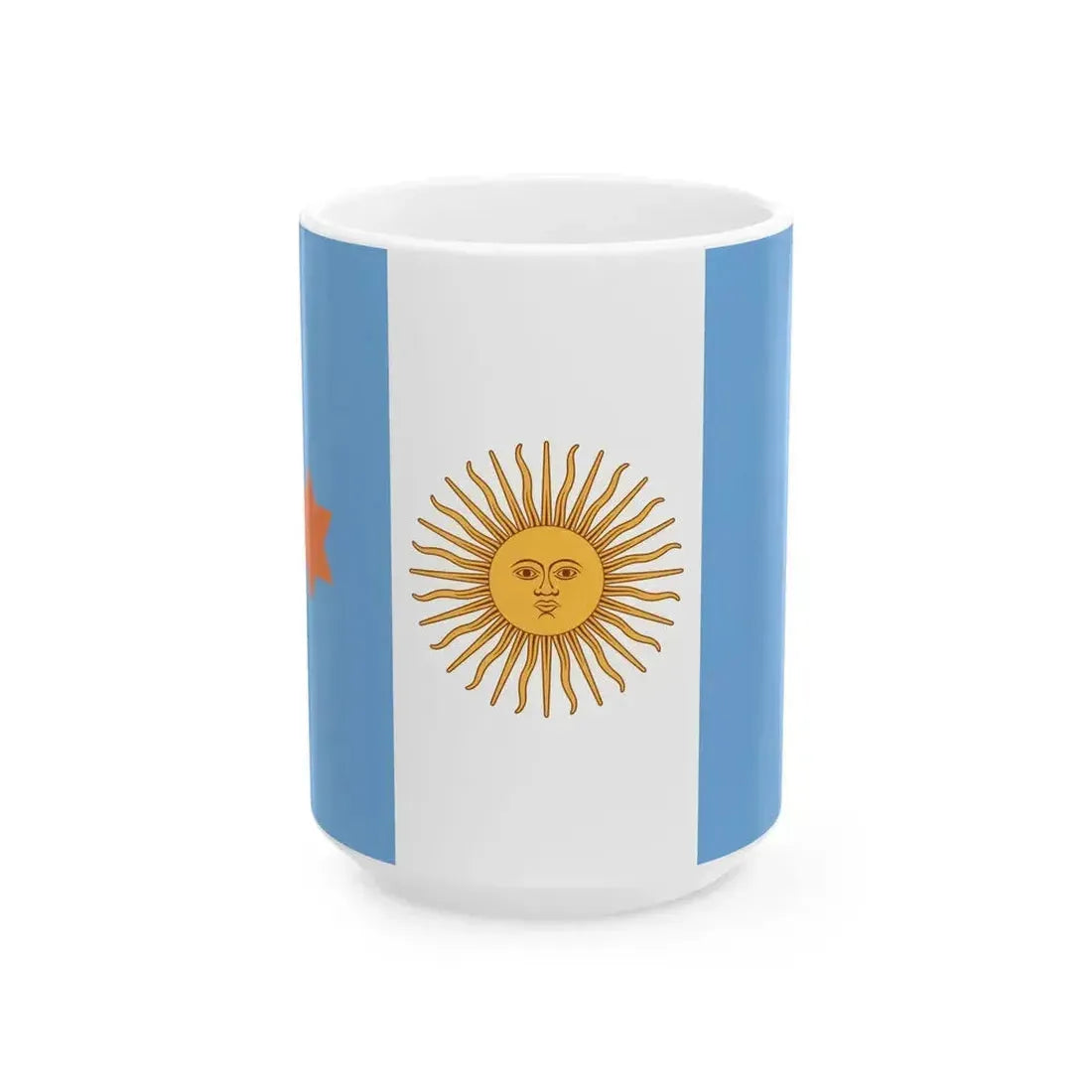 Flag of Argentine General de Brigada 1894-1904 (Argentina) White Coffee Mug 15oz - Go Mug Yourself