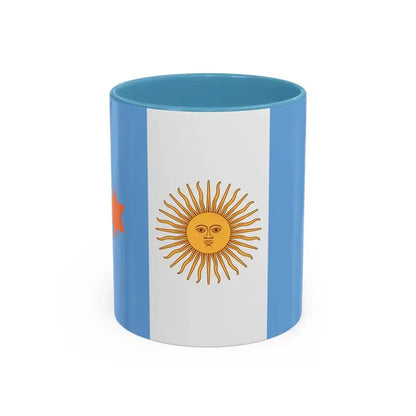 Flag of Argentine General de Brigada 1894 to 1904 - Accent Coffee Mug 11oz Light Blue - Go Mug Yourself