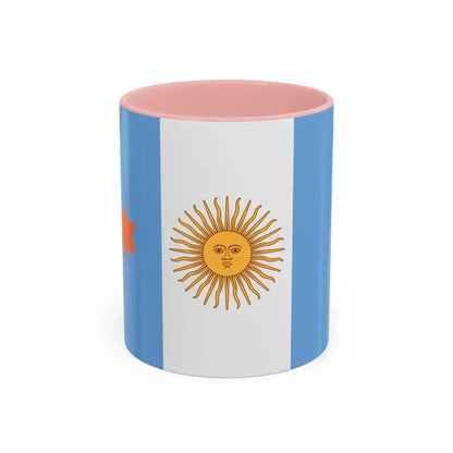 Flag of Argentine General de Brigada 1894 to 1904 - Accent Coffee Mug 11oz Pink - Go Mug Yourself