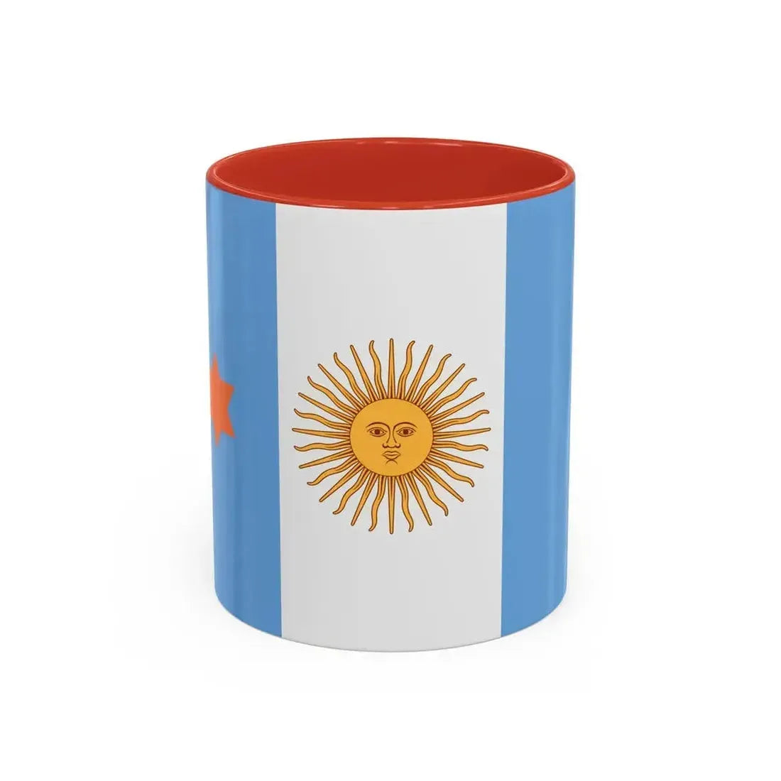 Flag of Argentine General de Brigada 1894 to 1904 - Accent Coffee Mug 11oz Red - Go Mug Yourself