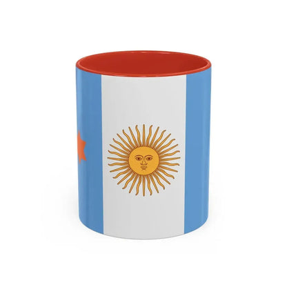 Flag of Argentine General de Brigada 1894 to 1904 - Accent Coffee Mug 11oz Red - Go Mug Yourself