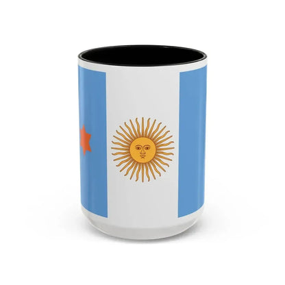Flag of Argentine General de Brigada 1894 to 1904 - Accent Coffee Mug 15oz Black - Go Mug Yourself
