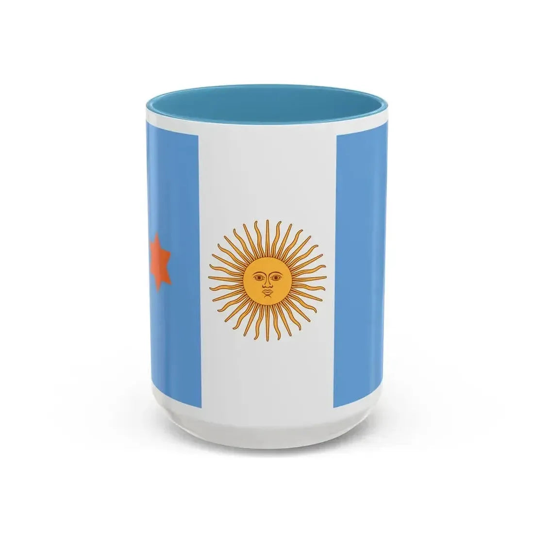 Flag of Argentine General de Brigada 1894 to 1904 - Accent Coffee Mug 15oz Light Blue - Go Mug Yourself