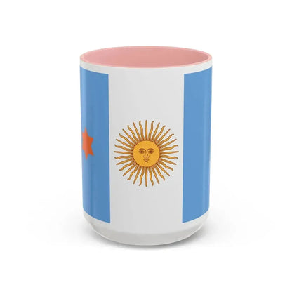 Flag of Argentine General de Brigada 1894 to 1904 - Accent Coffee Mug 15oz Pink - Go Mug Yourself
