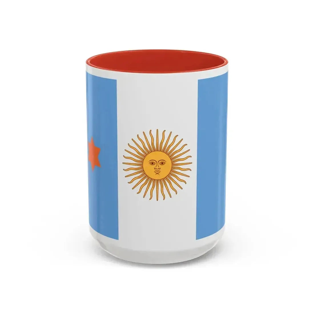 Flag of Argentine General de Brigada 1894 to 1904 - Accent Coffee Mug 15oz Red - Go Mug Yourself