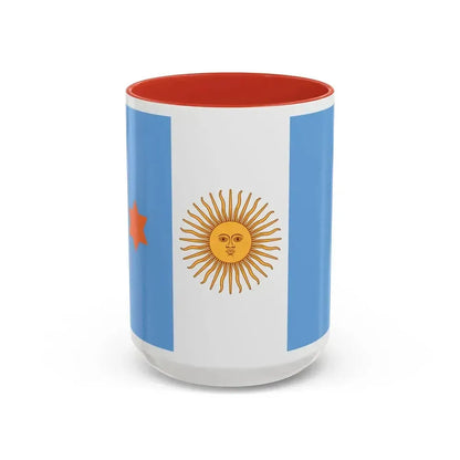 Flag of Argentine General de Brigada 1894 to 1904 - Accent Coffee Mug 15oz Red - Go Mug Yourself