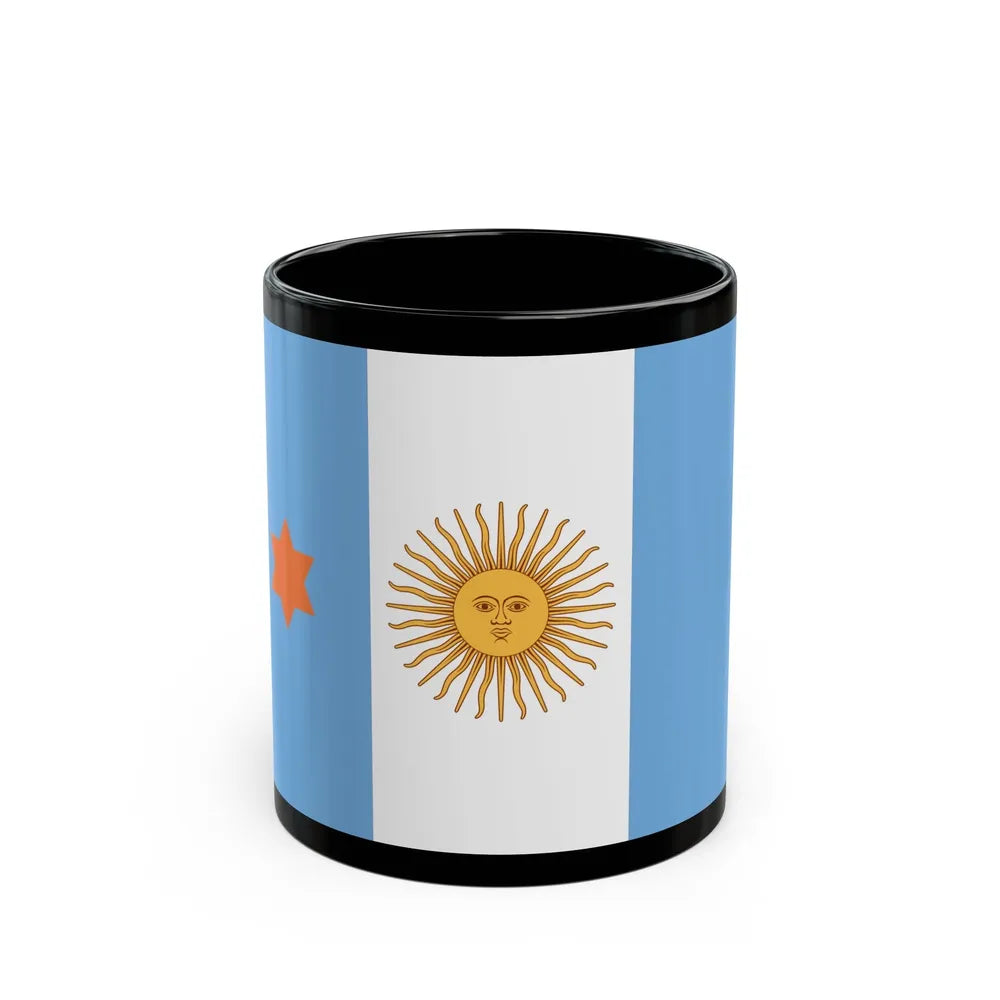 Flag of Argentine General de Brigada 1894 to 1904 - Black Coffee Mug-11oz-Go Mug Yourself