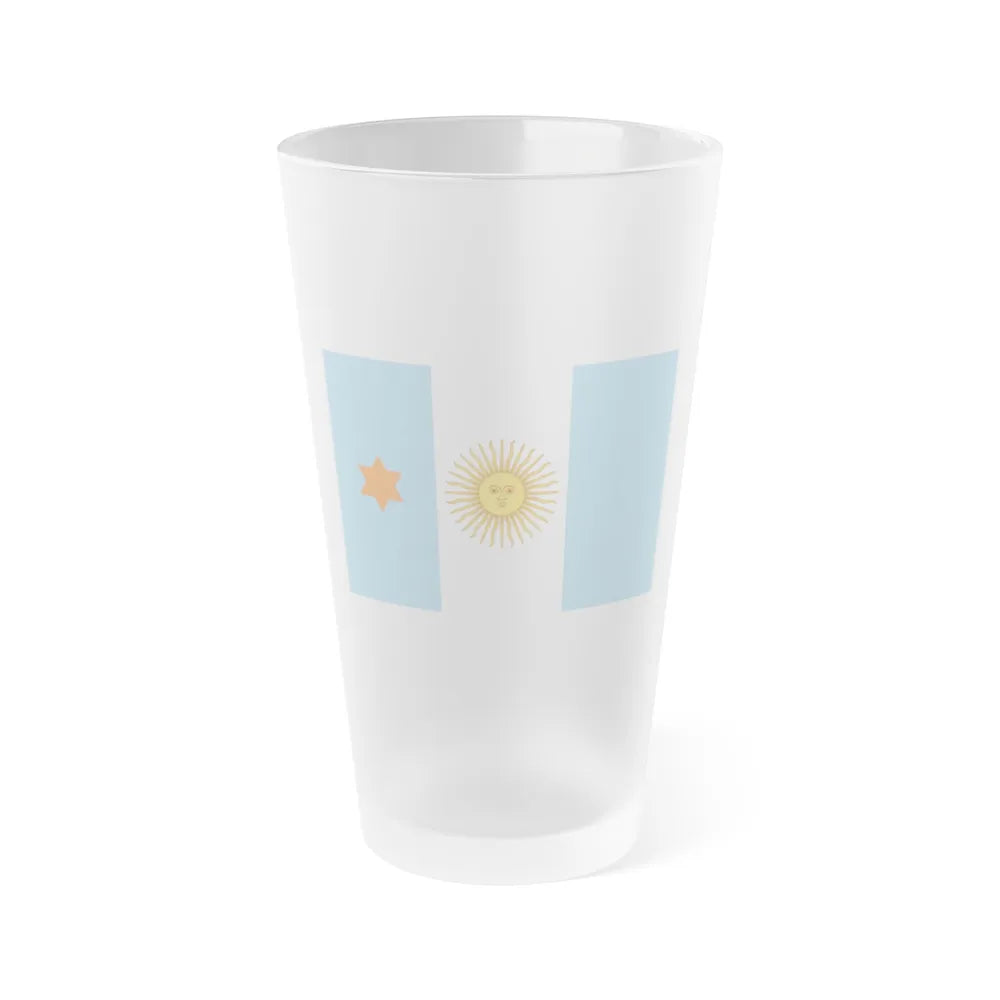 Flag of Argentine General de Brigada 1894 to 1904 - Frosted Pint Glass 16oz-16oz-Frosted-Go Mug Yourself