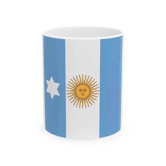 Flag of Argentine Rear Admiral 1894-1904 (Argentina) White Coffee Mug 11oz - Go Mug Yourself