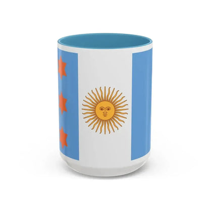 Flag of Argentine Teniente General 1894 to 1904 - Accent Coffee Mug 15oz Light Blue - Go Mug Yourself