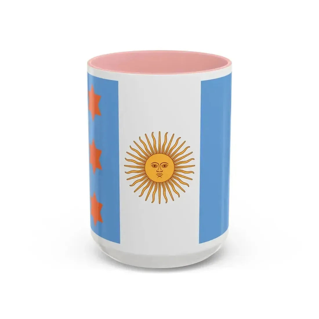 Flag of Argentine Teniente General 1894 to 1904 - Accent Coffee Mug 15oz Pink - Go Mug Yourself