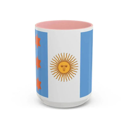 Flag of Argentine Teniente General 1894 to 1904 - Accent Coffee Mug 15oz Pink - Go Mug Yourself
