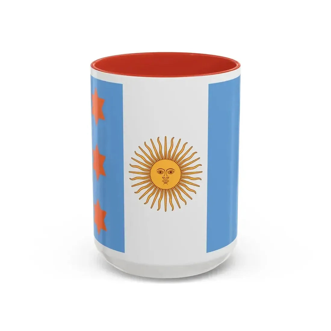Flag of Argentine Teniente General 1894 to 1904 - Accent Coffee Mug 15oz Red - Go Mug Yourself